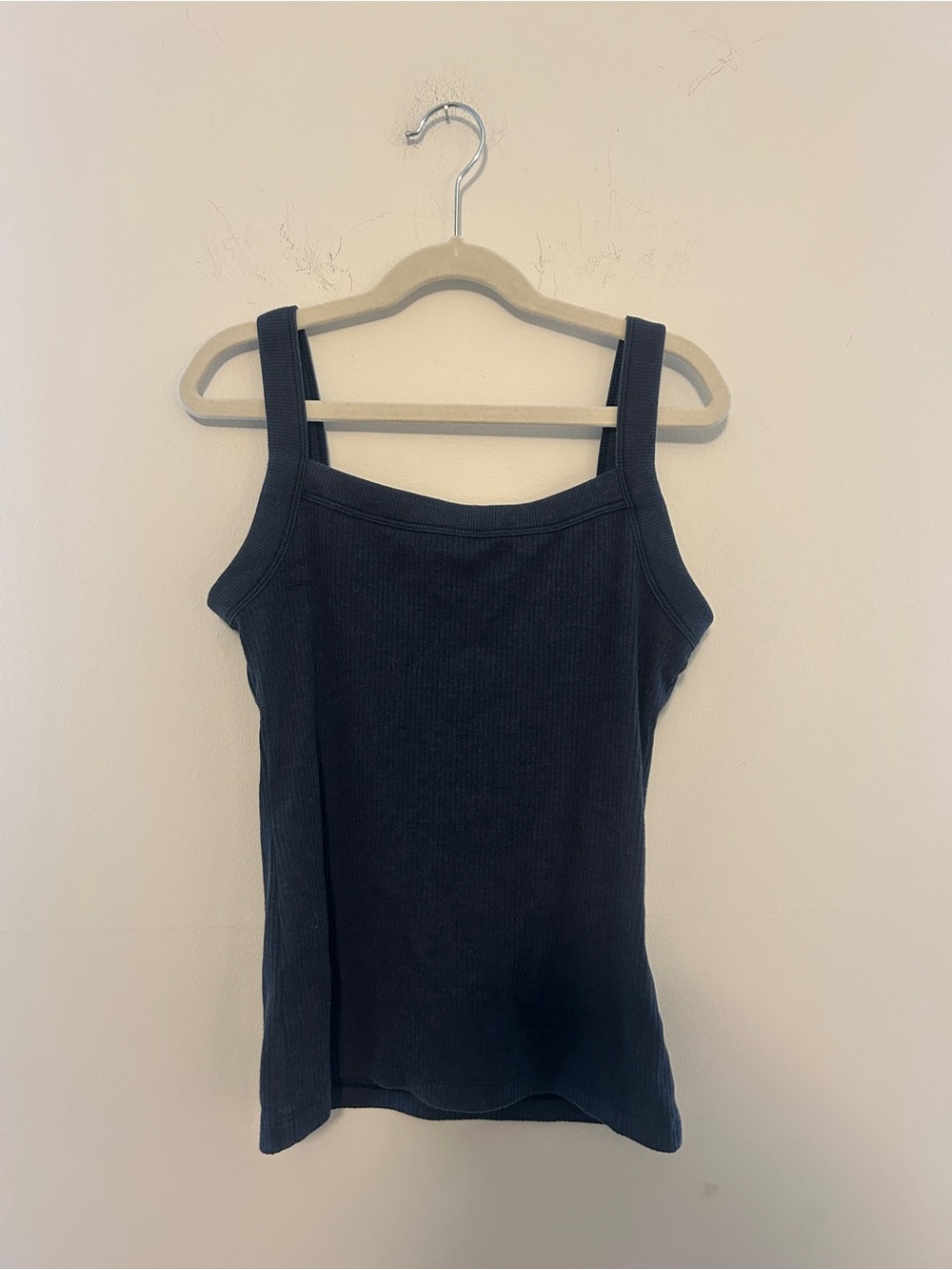 American Eagle Outfitters Navy Ribbed Square Neck Tank Top